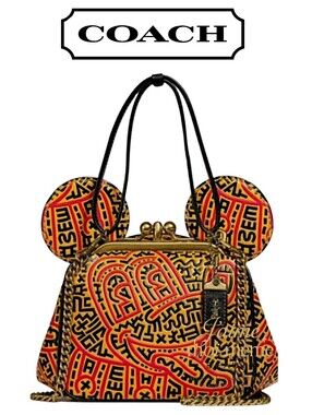 Coach Disney Mickey Kisslock Leather Crossbody Bag - RETAIL Coach- NEW WITH TAGS
